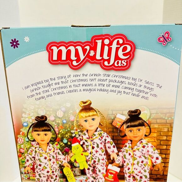 My Life As Grinch Sleepover 18 inch Doll Christmas Holiday Collectible Brunette - Picture 15 of 15